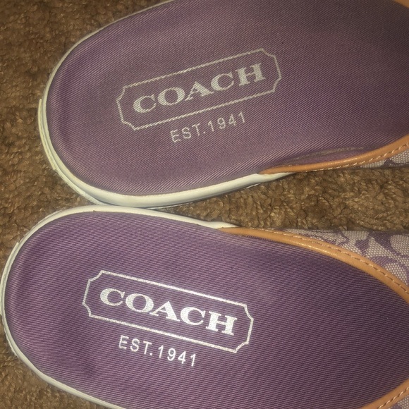 Coach women signature Canvas Slip on Slides Sandals - Picture 3 of 5